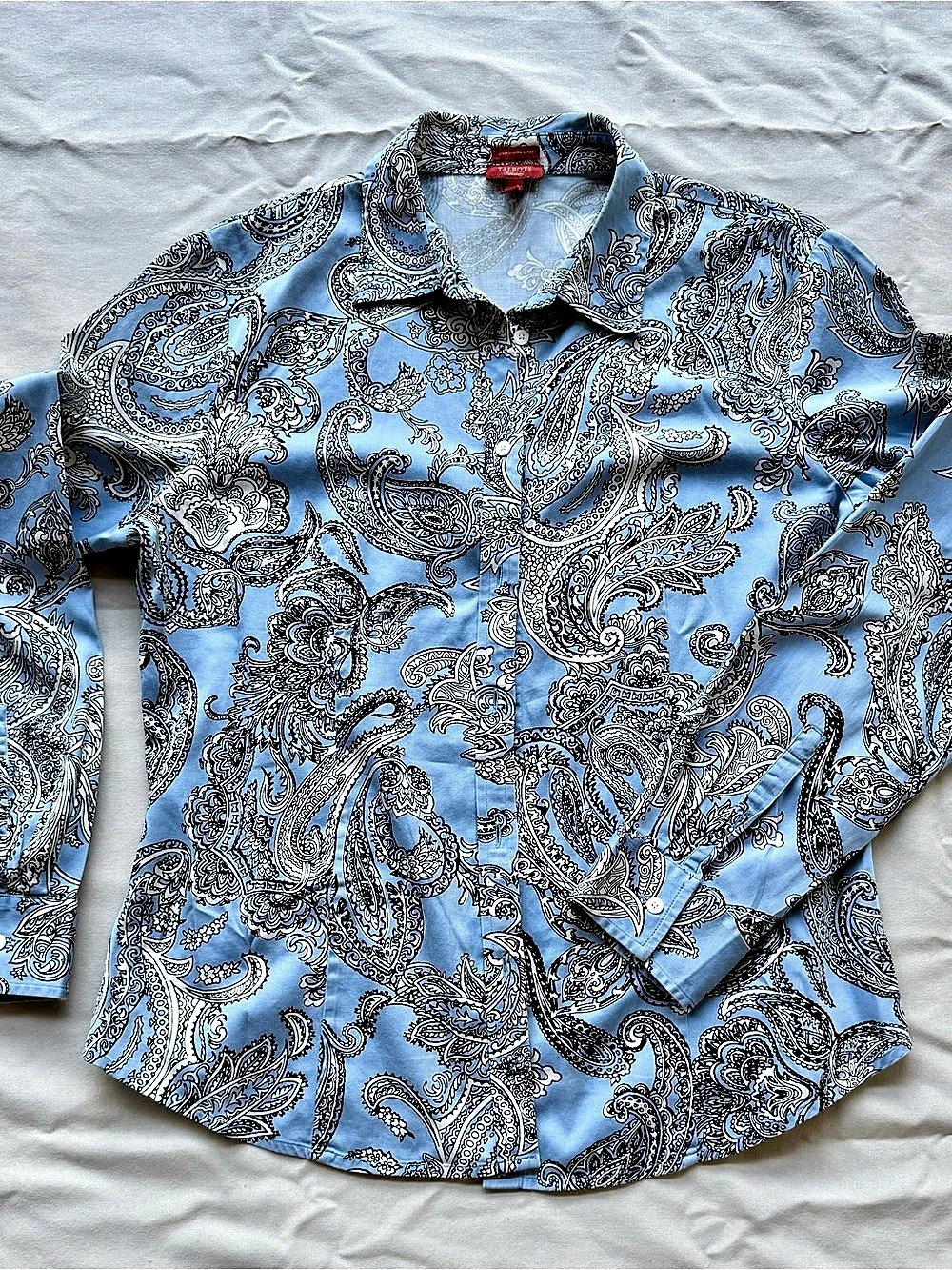 Talbots Paisley Button Down in Blue & White Size 12